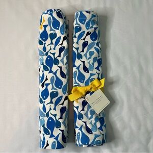 Set of 2- Pottery Barn Fish School Outdoor Table Runner w/ Umbrella Hole & Snaps